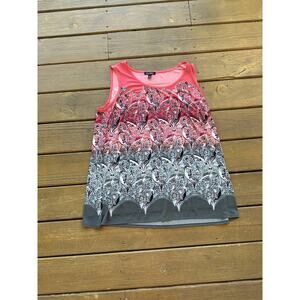 Roz & Ali Pink and Grey Pattern Sleeveless Blouse
